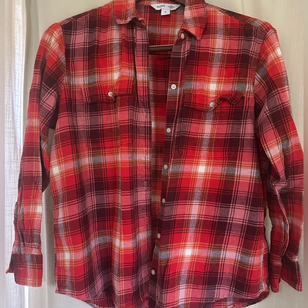 Red Flannel Boyfriend Shirt Old Navy